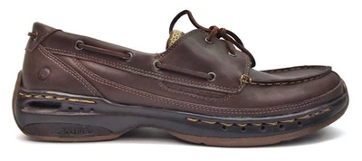 Zapatos de barco Dunham by New Balance para hombre Shoreline con cordones de cuero marrón oscuro Foto 1 de 4