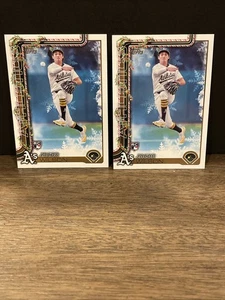 2025 Topps Holiday (2) Jacob Wilson RC #H4 Athletics Rookie Baseball Card - Picture 1 of 2