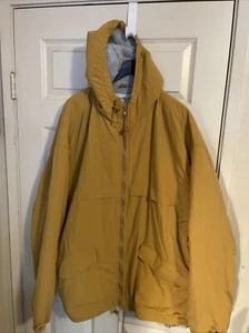 Eddie Bauer Vintage Lined Mens XXL Hooded Jacket Mustard Color - Picture 1 of 12