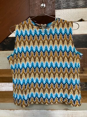 Camiseta sin mangas vintage años 60 70 mujer cami sin mangas tejida fibra acrílica talla S/M” Foto 1 de 4