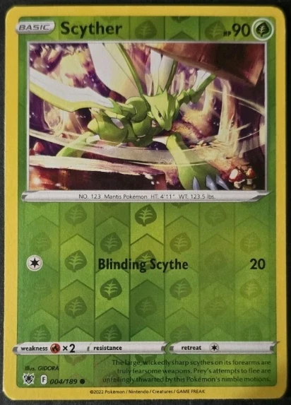 Pokemon - Scyther - 004/189  - Reverse Holo - Astral Radiance - NM/M - Image 1 of 1