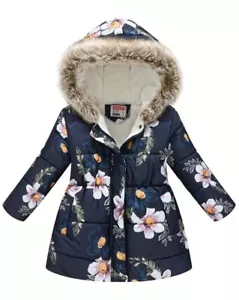 Zuckersüßer Blumen Mädchen Jacke/Mantel mit Kapuze, Gr.122/128, Neu - Bild 1 von 7