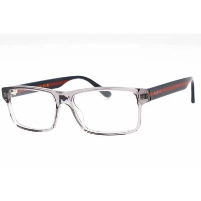 Óculos masculinos Gucci cinza-azul-transparente acetato aro completo armação GG0752O 003 - Imagem 1 de 2