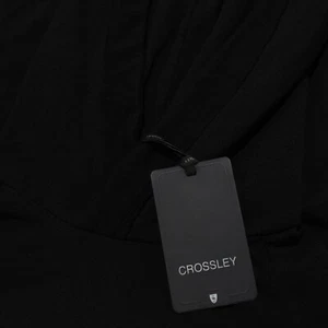 Crossley NWT Maclor Hoodie Sweatshirt Size Large in Solid Black Cotton/Wool - Foto 1 di 10