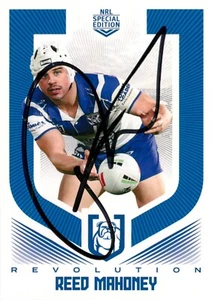 Signed 2024 Canterbury Bulldogs NRL TLA Revolution SE Card - Reed Mahoney - Foto 1 di 3