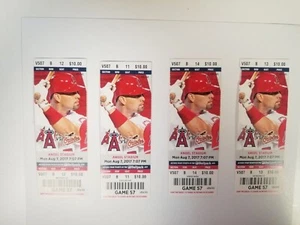 Mike Trout 1000th MLB Hit LA Angels vs Orioles 8/7/2017 Ticket Stub Aug 7 2017 - Picture 1 of 15