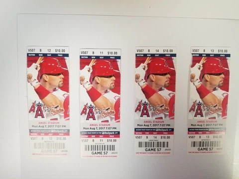 Mike Trout 1000th MLB Hit LA Angels vs Orioles 8/7/2017 Ticket Stub Aug 7 2017 Cover