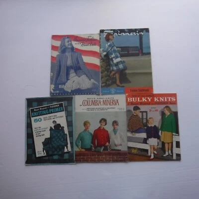 Vintage Knitting Pattern books/booklets Lot of 5 American fashions in Hand Knits - Image 1 of 4