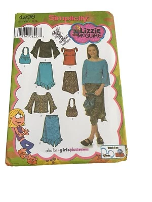 Girl/Girl Plus Boho Chic Skirt Butterfly Sleeve Top Bag Pattern Simplicity 4896 - Image 1 of 4