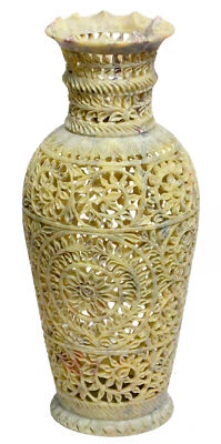 30,5 cm große Marmor-Speckstein-Blumenvase, schöne... - Bild 1 von 2