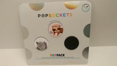 PopSockets PopPack PopGrip - Cutesy Critters - Gatito Perezoso Negro - 804713 Foto 1 de 4