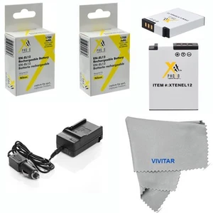 Battery for Nikon Coolpix AW110 AW120 S6300 S9200 S9300 /2 Pcs EN-EL12 + Charger - Picture 1 of 5