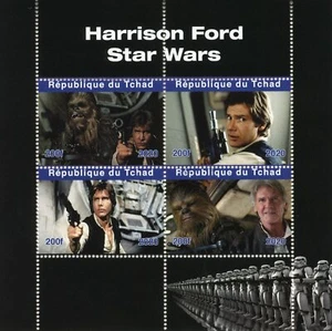 Estampillas de Star Wars Chad 2020 CTO Han Solo Harrison Ford Chewbacca películas 4v M/S - Imagen 1 de 1