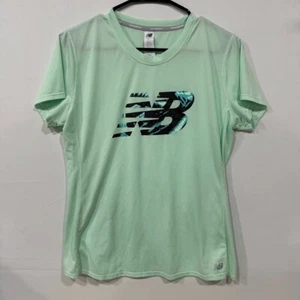 New Balance Womens L Mint Green Performance Tee Running Athletic Shirt - Picture 1 of 5