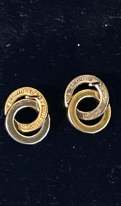 Tiffany & Co. Ohrstecker Sterlingsilber 18 Karat Gelbgold ineinandergreifende Kreise - Bild 1 von 14