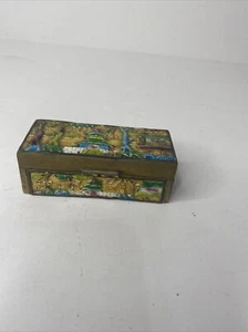 Vintage asiatische Metall Schmuck Box Pagode Messing orential chinesisch - Bild 1 von 7