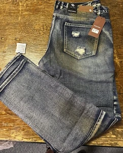 CRYSP DENIM HERREN PETE MOTO BIKER DENIM SKINNY FIT JEANS Gr. 40 Blau Vintage. - Bild 1 von 12