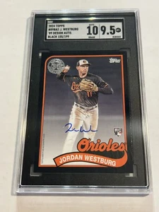 2024 TOPPS JORDAN WESTBURG 155/199 BLACK 1989 ROOKIE ON CARD AUTO SGC 9.5/10 - Picture 1 of 2