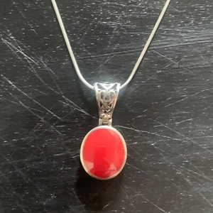 Silpada Sterling Silver Red Carnelian Pendant Necklace 18" Snake Chain Artisan - Picture 1 of 8