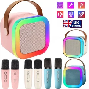 Kids Mini Karaoke Machine, Portable Karaoke Speaker With 2 Wireless Microphones - Picture 1 of 35