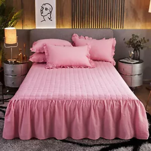 2022 home new washed cotton bed skirt pillowcase bedding hot - Bild 1 von 21