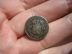1857 NETHERLANDS EAST INDIES 1/2 CENT - Picture 1 of 2