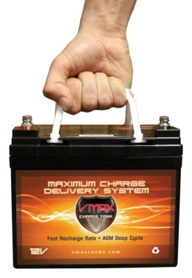 VMAXTANKS Golf Caddie VMAX V35-857 AGM Caddy U1 35Ah ea Deep Cycle Battery 7.7x5x6"
