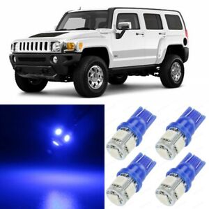 9 x Ultra Blue Interior LED Lights Package For 2006 - 2010 Hummer H3 +TOOL