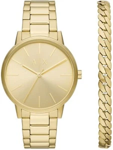 EMPORIO ARMANI Armbanduhr Herren AX7144SET Quarz 42mm mit Armband goldfarben - Bild 1 von 3