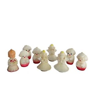 Lot of 9 Vintage 1950's Gurley's Christmas Angel Choir Singers Carolers Candles - Picture 1 of 23