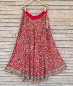 Falda India Lehenga Mujer Vestido de Boda Vintage Falda Bordada VSS1009 - Imagen 1 de 7
