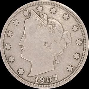 1907 5C Liberty Head "V" Nickel Uncertified Circulated - Picture 1 of 2