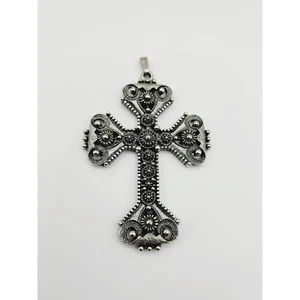 Sarah Coventry Limited edition silver tone Cross pendant  3" - Picture 1 of 10