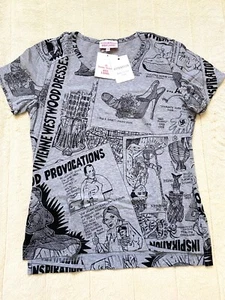 Vivienne Westwood Design T-Shirt With Tag NEW Gray Size 3 american comic style - Picture 1 of 11