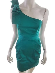 French connection T. 6 Verde Corta Vestito da sera Cotone Senza maniche Tasche - Foto 1 di 5