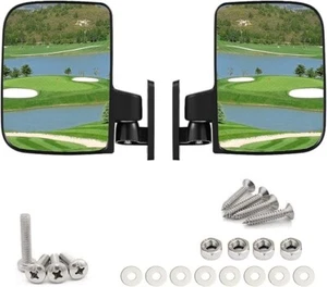 Adjustable Golf Cart Side Rear View Mirrors for Club Car EZ GO Yamaha and Others - Picture 1 of 7