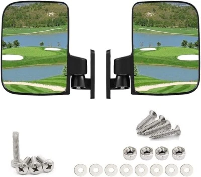 Adjustable Golf Cart Side Rear View Mirrors for Club Car EZ GO Yamaha and Others - Image 1 of 4