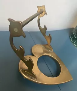 Vintage Brass Tea Cup Saucer Spoon Holder Display Afternoon Tea Country Ornate - Foto 1 di 10