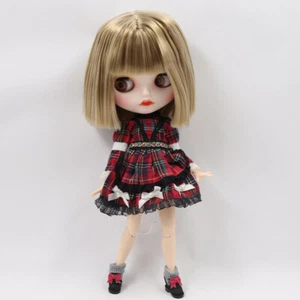 12" Blythe doll Nude Joint Body Mixed Color Blond Straight Hair carved lips - Picture 1 of 3
