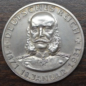 1931 60th Anniversary of Empire German Medal Wilhelm I - Picture 1 of 4