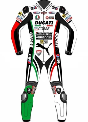 Traje de carreras de moto/motocicletas Ducati de cuero de vaca - todos los tamaños Foto 1 de 4