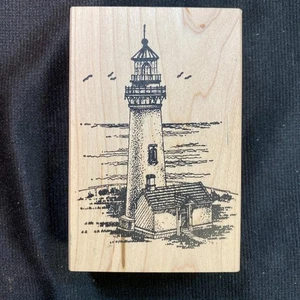 Lighthouse Rubber Stamp Clean 2.5x4 inches Peddlers Pack Oregon - Picture 1 of 4