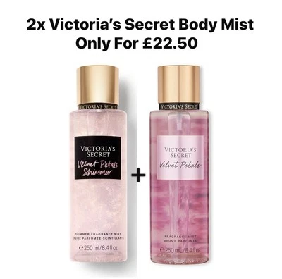 VICTORIA'S SECRET 2x Victoria’s Secret Body Mist Velvet Petals & Velvet Petals Shimmer 250ml