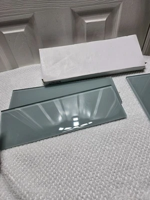 Crystile Light Gray 4 in. X 12 in. Glossy Glass Subway Tile 1  sq. ft. 3 Tiles H - Image 1 of 4