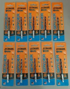 Lot Of 10 Spyder Stinger 13/64" Bits 1/4" Impact Hex - Picture 1 of 4