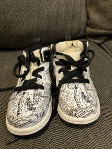 Nike Air Jordan 1 Mid SE DIY White Black Volt Toddler Size 5C DC4097-100 - Picture 1 of 14