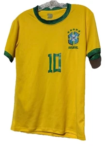 Camiseta de fútbol marca 70 Pelé #10 amarilla talla S CBF Brasil - Imagen 1 de 11