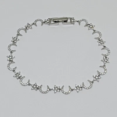 JTV Bella Luce Spacecore серебро Луна звезды ссылка браслет ~ 7,25" - Изображение 1 из 4