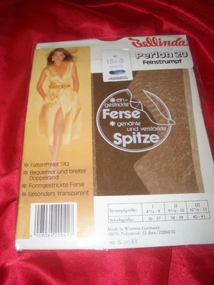 Vintage echte Perlonstrümpfe Bellinda Nylonstrümpfe Gr. 8,5-9 ZOBEL 20den Nylons - Bild 1 von 2