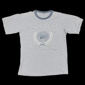 VTG West Virginia Mountaineers T-Shirt Mens Size Single Stitch 90’s MADE IN USA - Picture 1 of 11